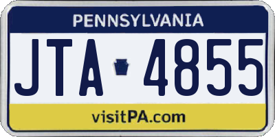 PA license plate JTA4855