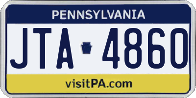 PA license plate JTA4860