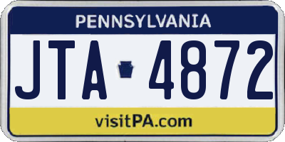 PA license plate JTA4872