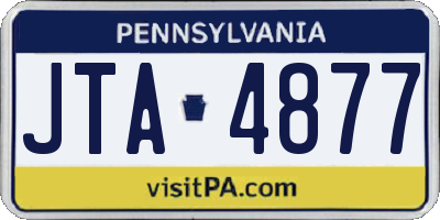 PA license plate JTA4877