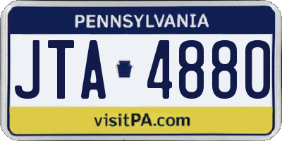 PA license plate JTA4880