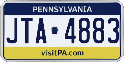 PA license plate JTA4883