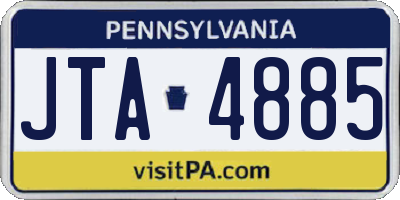 PA license plate JTA4885