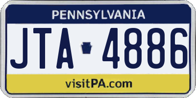 PA license plate JTA4886