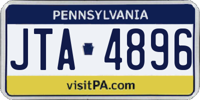 PA license plate JTA4896