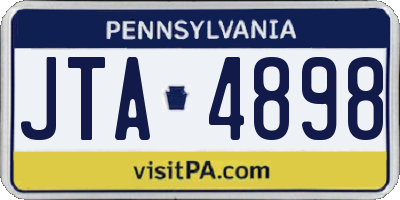 PA license plate JTA4898