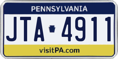 PA license plate JTA4911