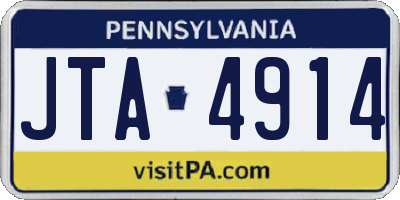PA license plate JTA4914