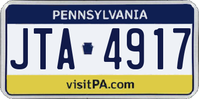 PA license plate JTA4917