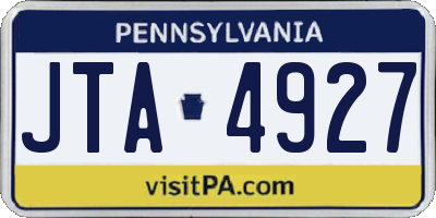 PA license plate JTA4927