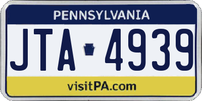 PA license plate JTA4939