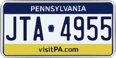 PA license plate JTA4955