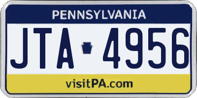 PA license plate JTA4956