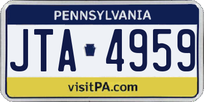 PA license plate JTA4959