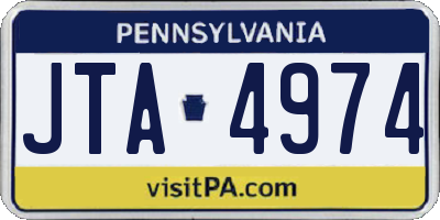 PA license plate JTA4974
