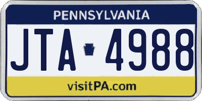 PA license plate JTA4988