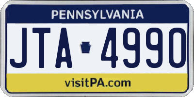 PA license plate JTA4990