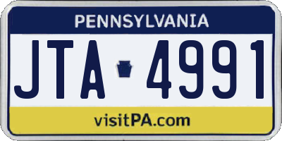 PA license plate JTA4991