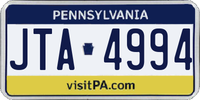 PA license plate JTA4994