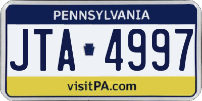 PA license plate JTA4997