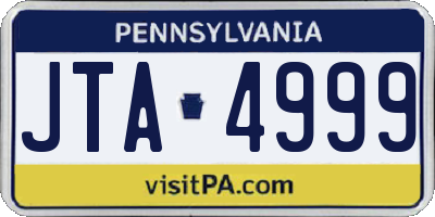 PA license plate JTA4999