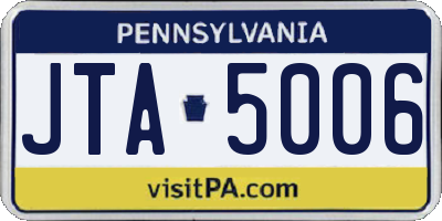 PA license plate JTA5006