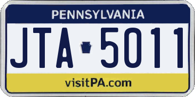 PA license plate JTA5011