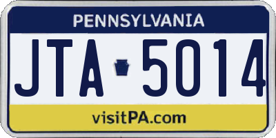 PA license plate JTA5014