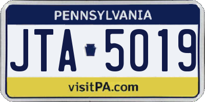 PA license plate JTA5019