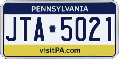 PA license plate JTA5021