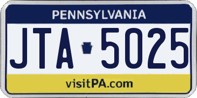 PA license plate JTA5025