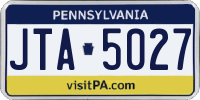 PA license plate JTA5027