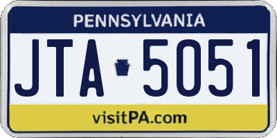 PA license plate JTA5051