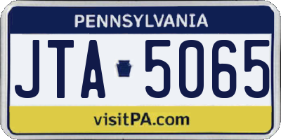 PA license plate JTA5065