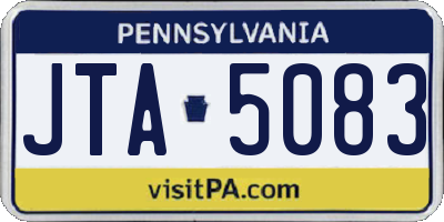 PA license plate JTA5083