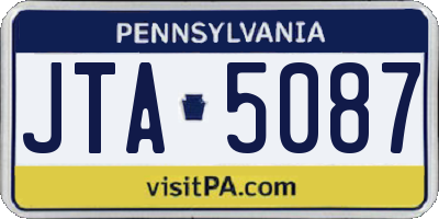 PA license plate JTA5087