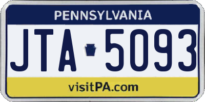 PA license plate JTA5093