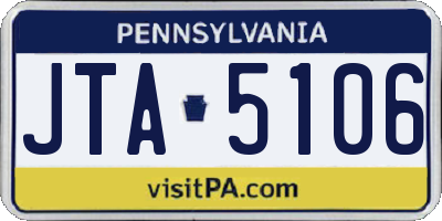 PA license plate JTA5106
