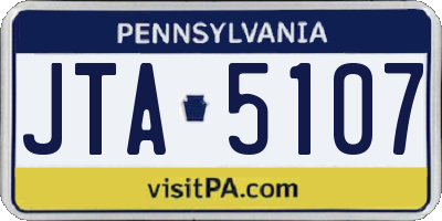 PA license plate JTA5107
