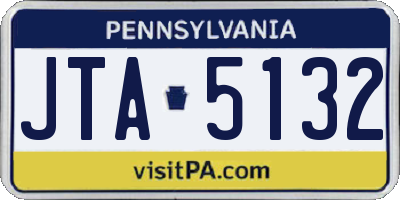 PA license plate JTA5132