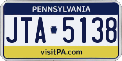 PA license plate JTA5138