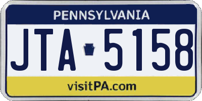 PA license plate JTA5158
