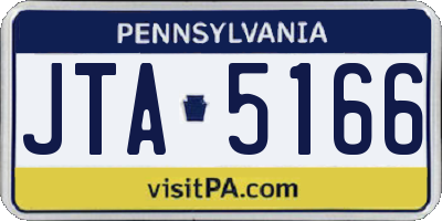PA license plate JTA5166