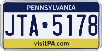 PA license plate JTA5178