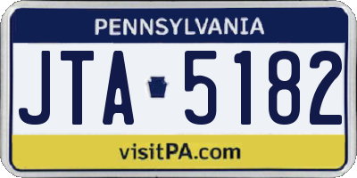 PA license plate JTA5182