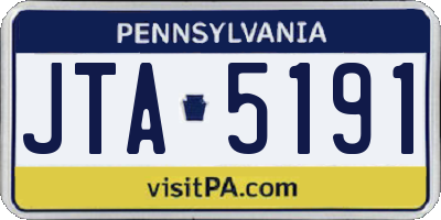 PA license plate JTA5191