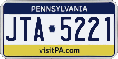 PA license plate JTA5221