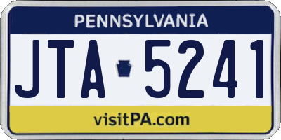 PA license plate JTA5241