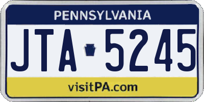 PA license plate JTA5245