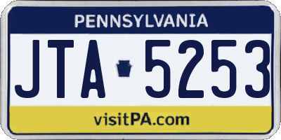 PA license plate JTA5253